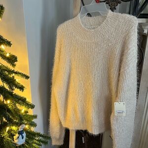 a n a large eyelash sequin sweat NWT